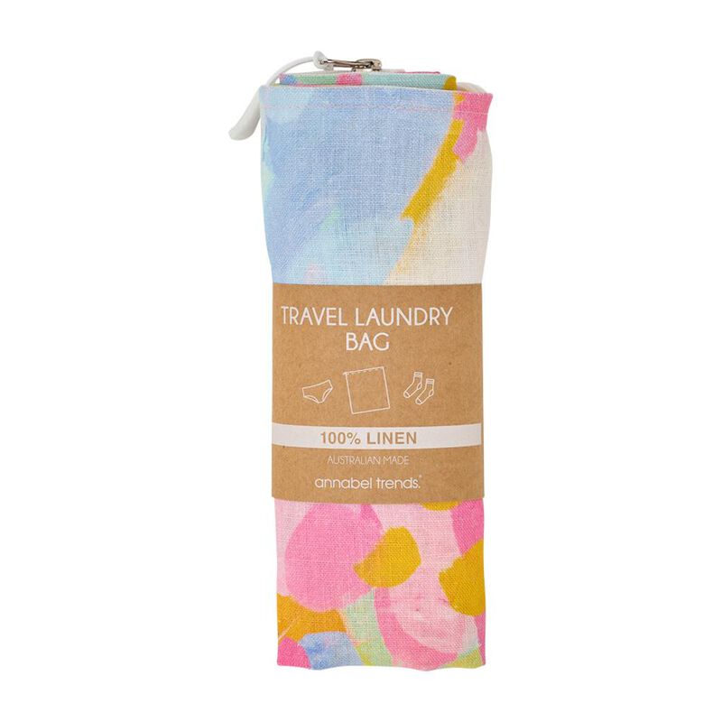 Annabel Trends Linen Laundry Bag - Good Vibes image number 1